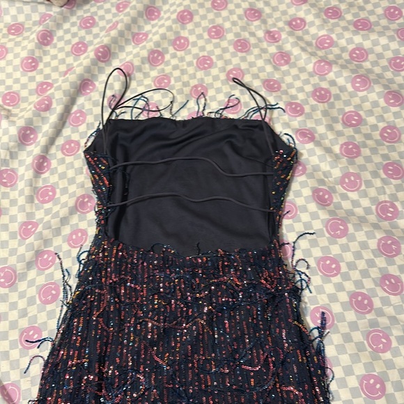 HOCO!! Navy blue homecoming dress w/ sequins - Picture 3 of 4